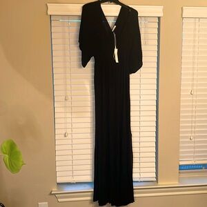 Love stitch black gauze black Maxi dress